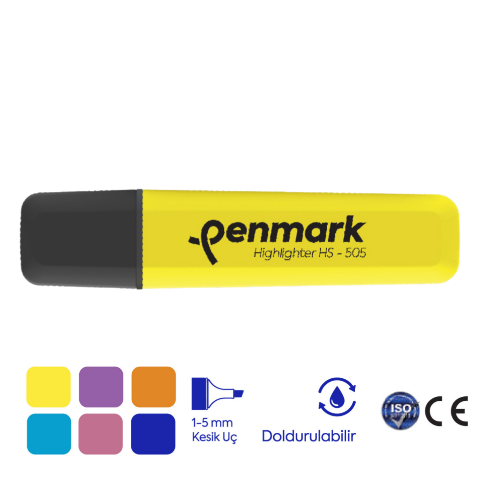 Penmark HS-505-01 Neon Fosforlu Kalem Sarı