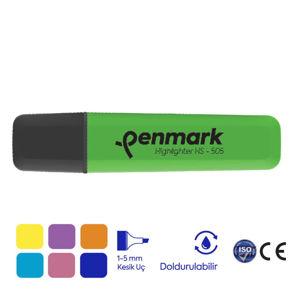 Penmark HS-505-02 Neon Fosforlu Kalem Yeşil