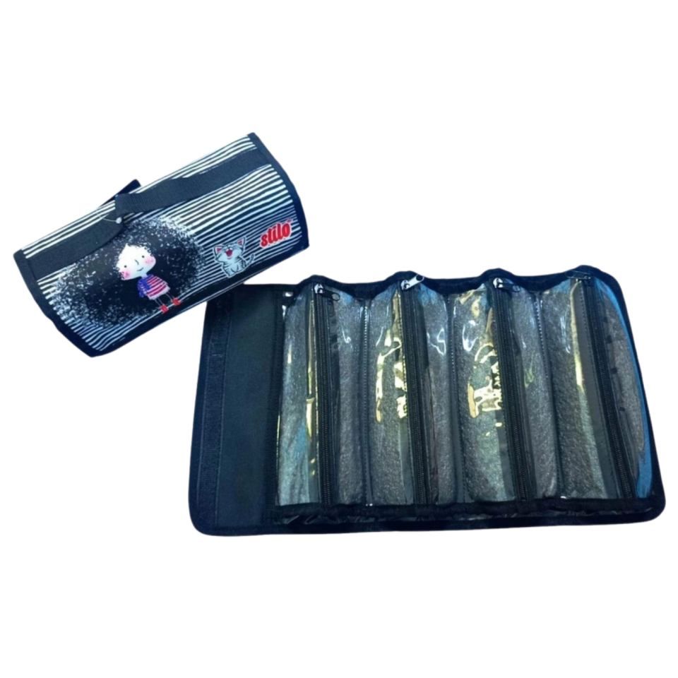 Stilo Kumaş 4'lü Kalem Çantası Desenli  SİT-KL22-006-008