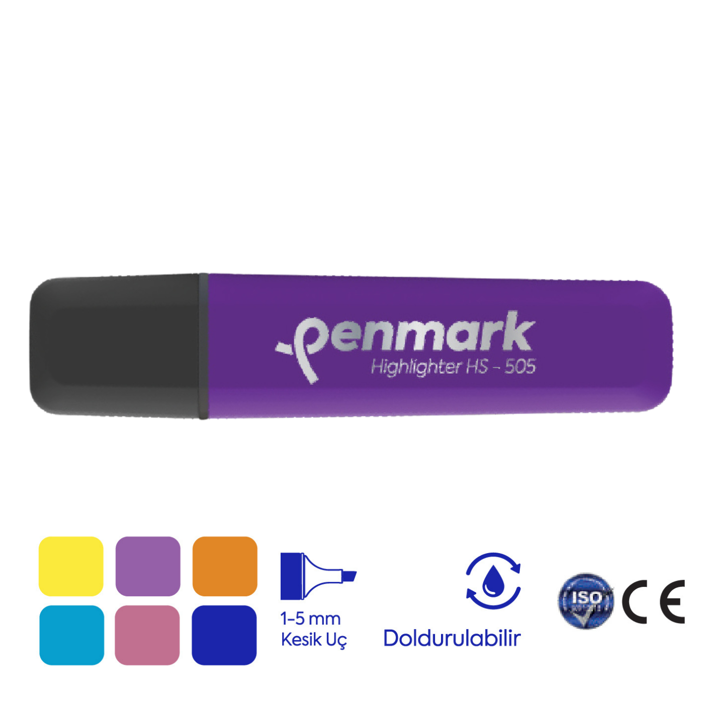 Penmark HS-505-05 Neon Fosforlu Kalem Lila