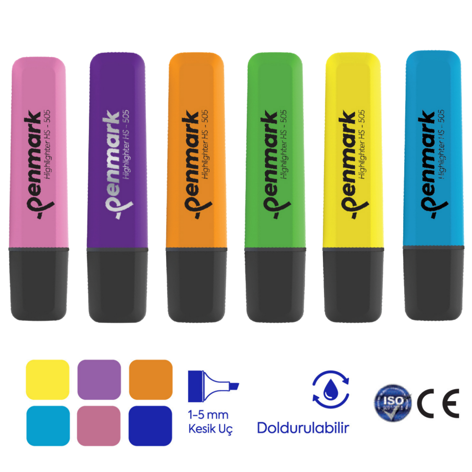 Penmark HS-505-05 Neon Fosforlu Kalem Lila