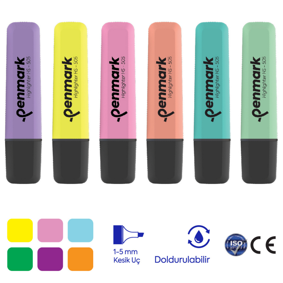 Penmark HS-505-07 Pastel Fosforlu Kalem Lavanta