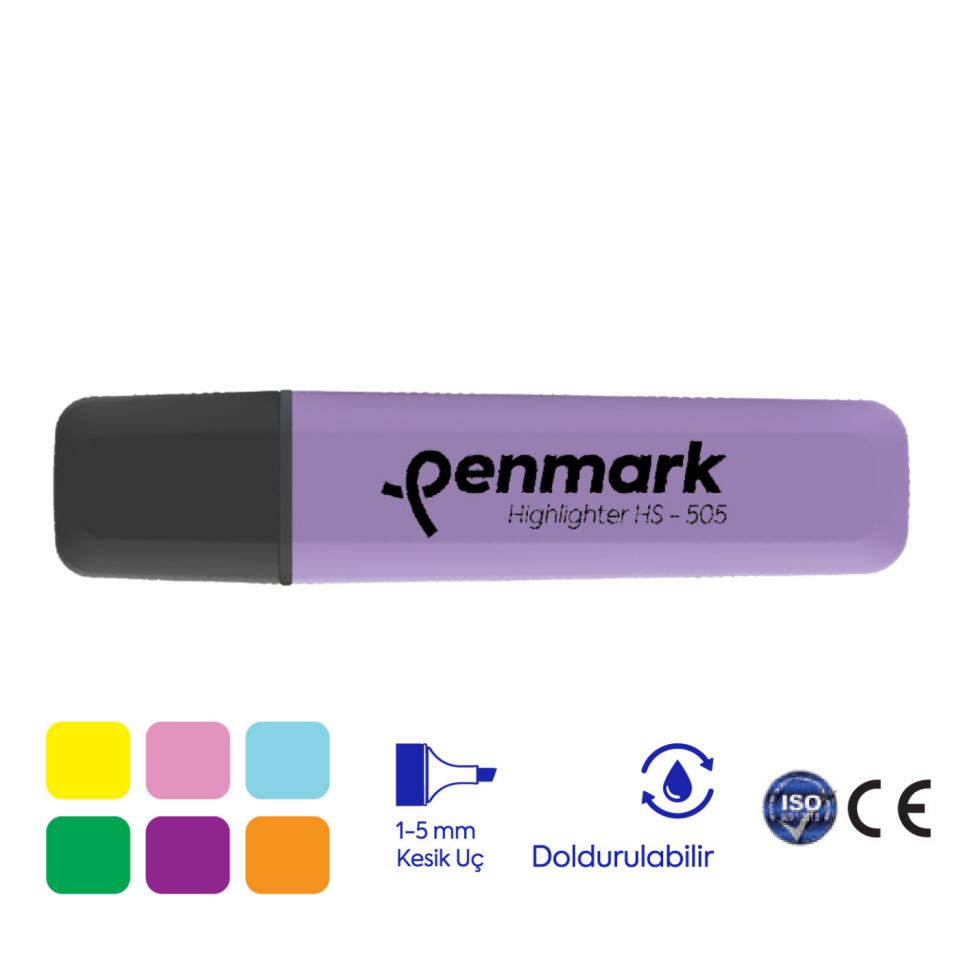 Penmark HS-505-07 Pastel Fosforlu Kalem Lavanta