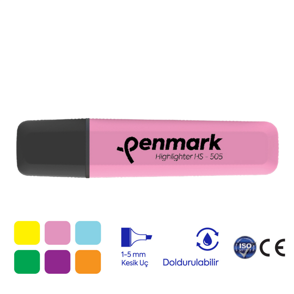 Penmark HS-505-10 Pastel Fosforlu Kalem Gülsuyu