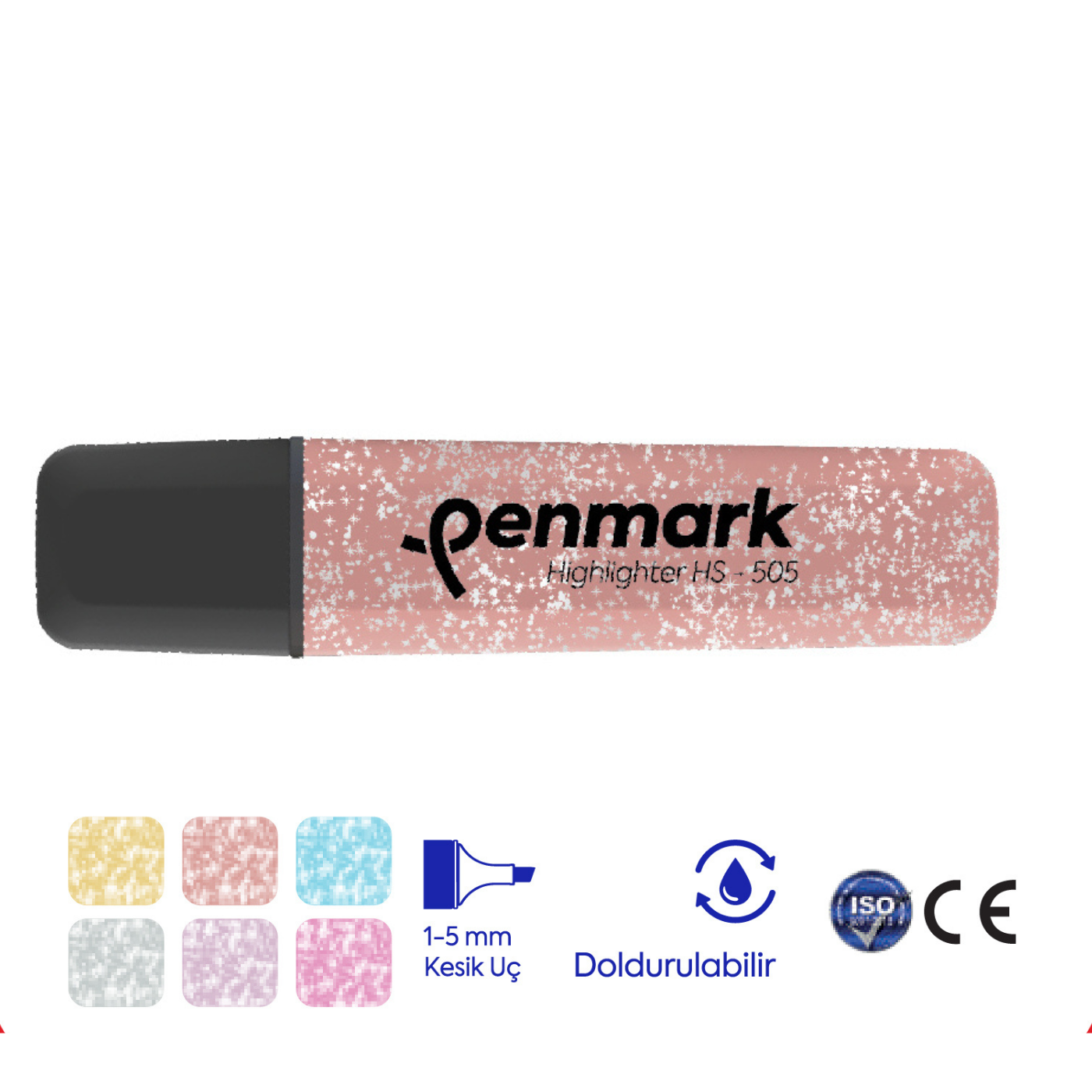Penmark HS-505-14 Metalik Simli Fosforlu Kalem Bronz