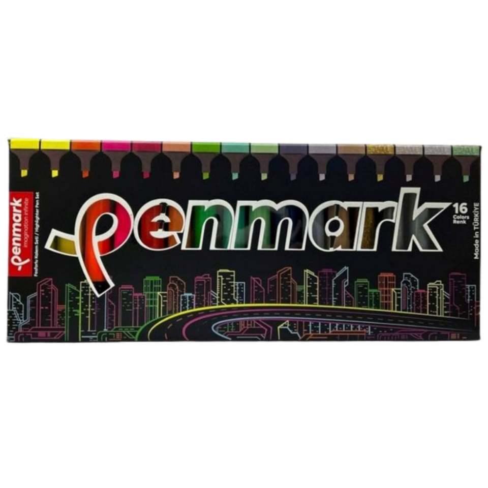 Penmark HS-505-16S Fosforlu Kalem 16 Li Süper Kutu