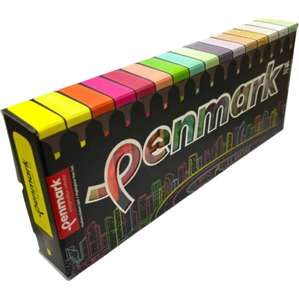 Penmark HS-505-16S Fosforlu Kalem 16'lı Süper Kutu
