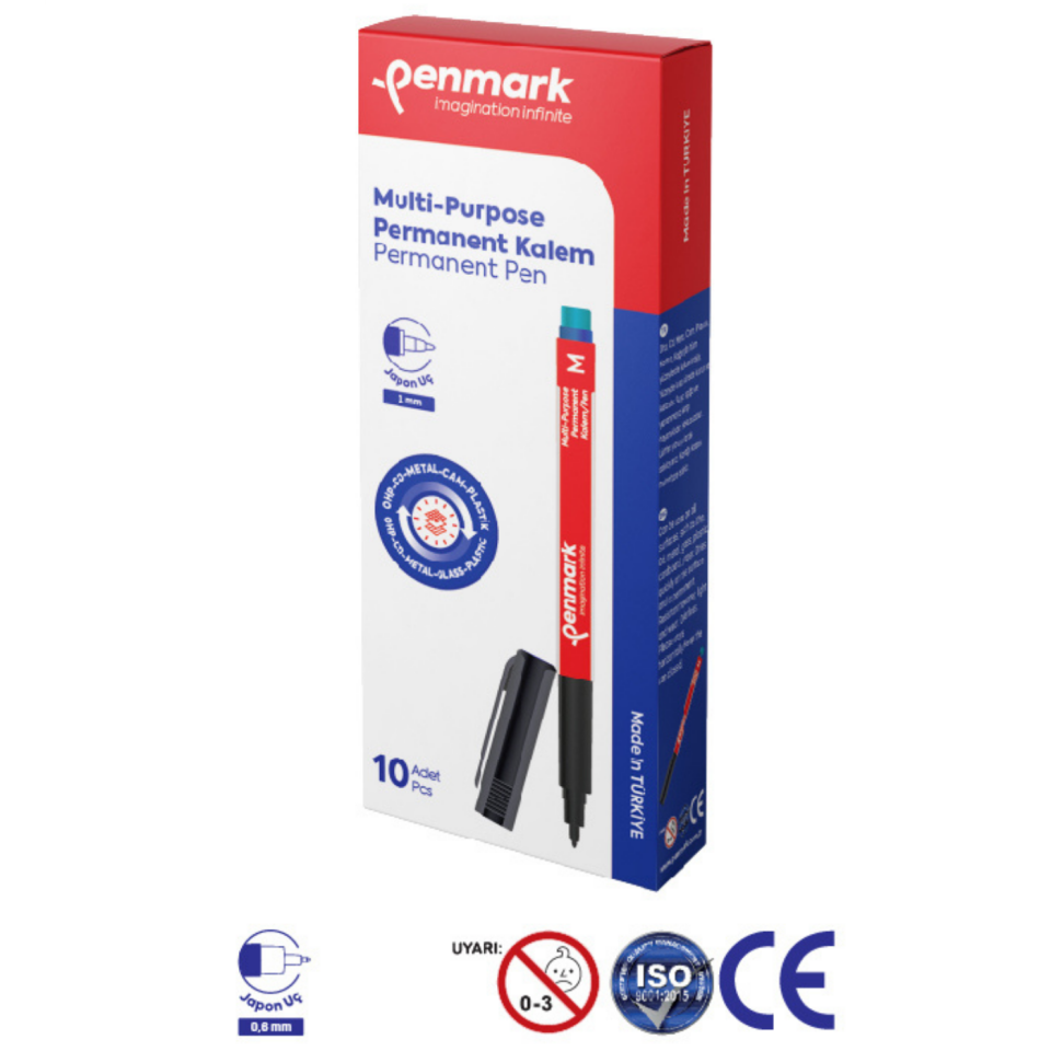 Penmark Asetat Kalemi (M) Kırmızı Multı Purpose