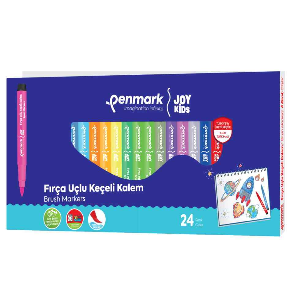 Penmark Süper Yıkanabilir Fırça Uçlu Keçeli 24'lü HS 708-24