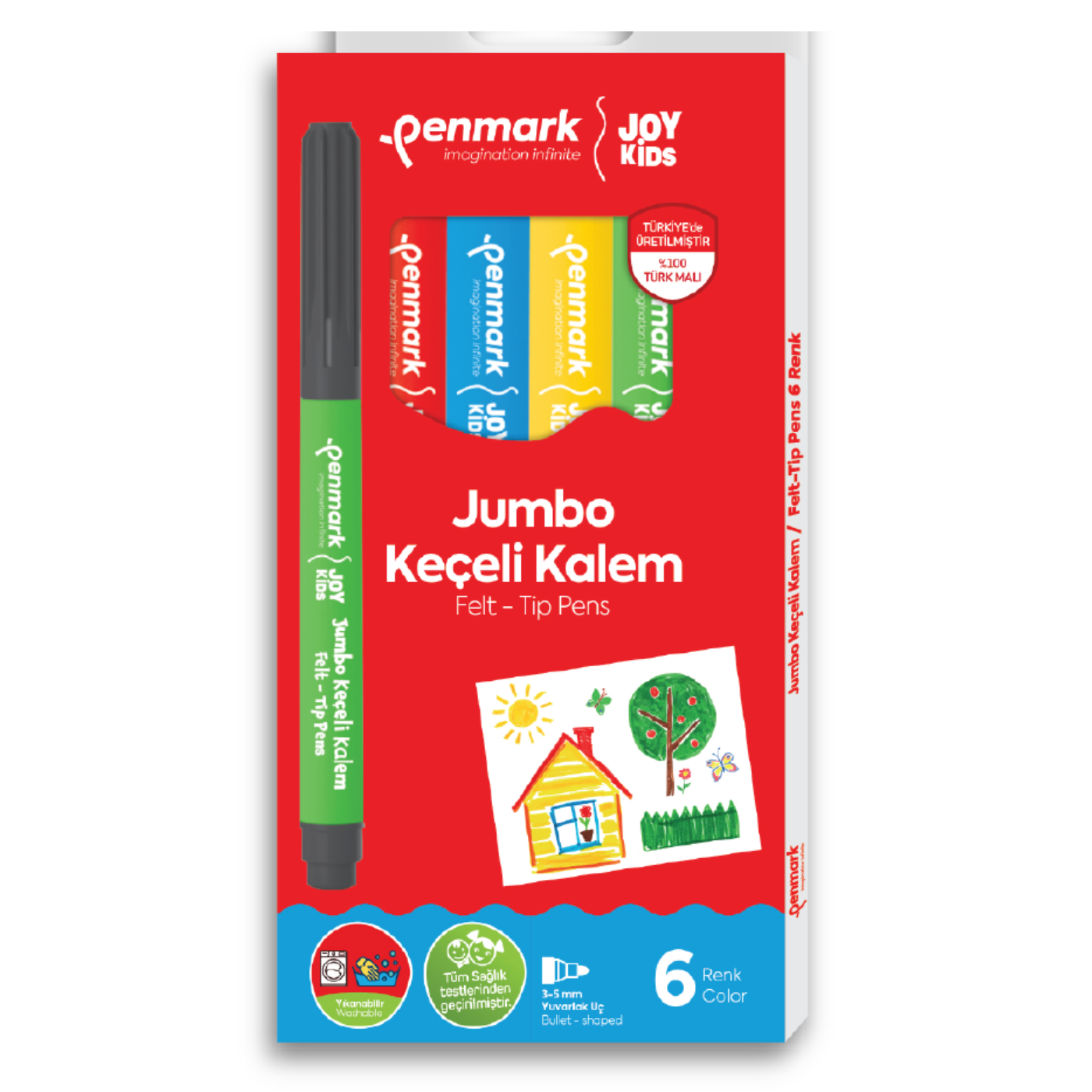 Penmark Süper Yıkanabilir Jumbo Keçeli Kalem 6'lı