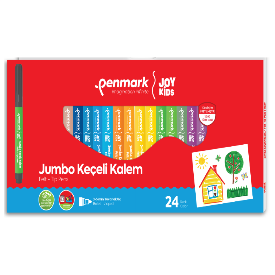 Penmark Süper Yıkanabilir Jumbo Keçeli Kalem 24'lü HS 706-24