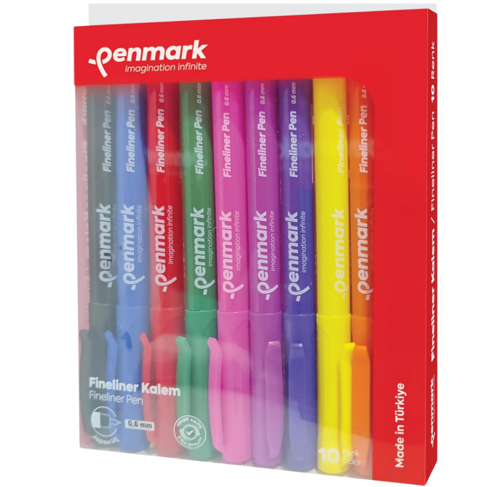 Penmark Fineliner Kalem 06 Mm Japon Uç 10'lu