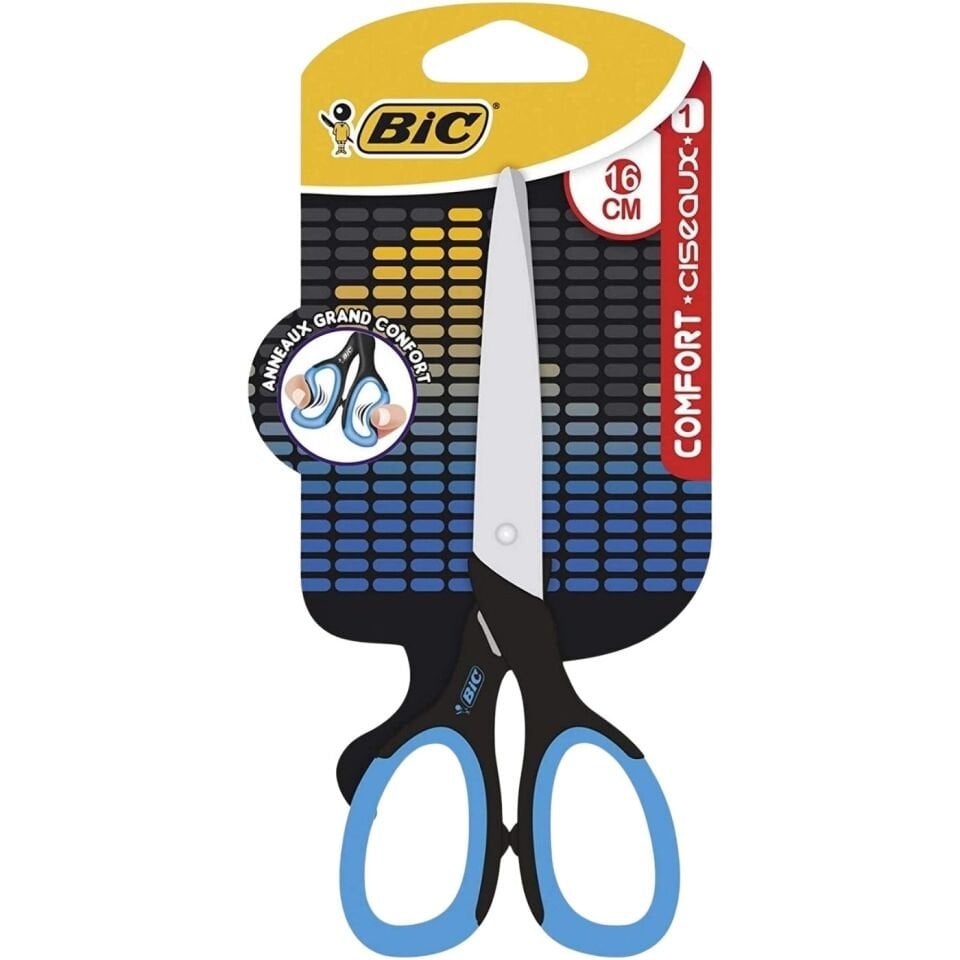 BIC Comfort Classıc Makas 16 cm 1'li Blister Asorti (Pembe/Mavi)