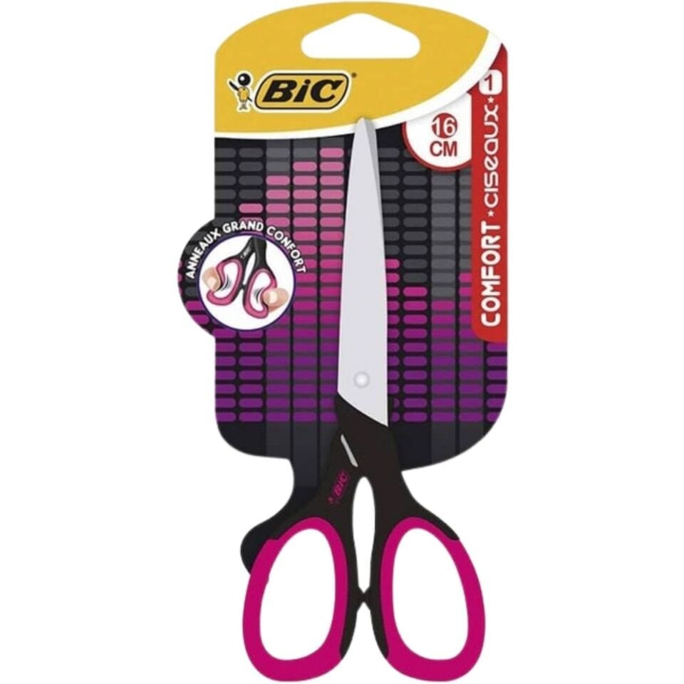 BIC Comfort Classıc Makas 16 cm 1'li Blister Asorti (Pembe/Mavi)
