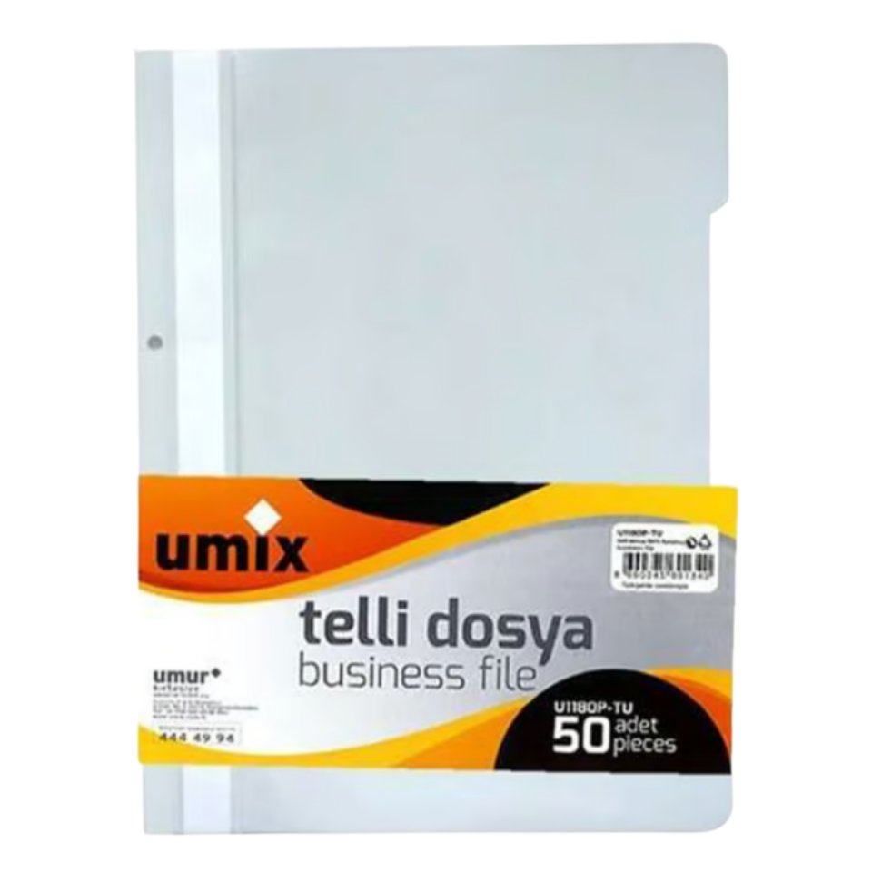 Umix Telli Dosya 1180P­BE Plus A4 Beyaz 50'li