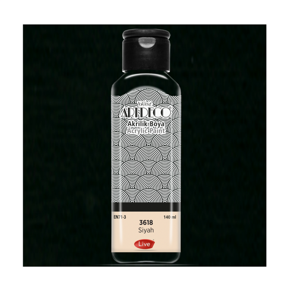 Artdeco 070R-3618 Akrilik Boya 140ml Siyah