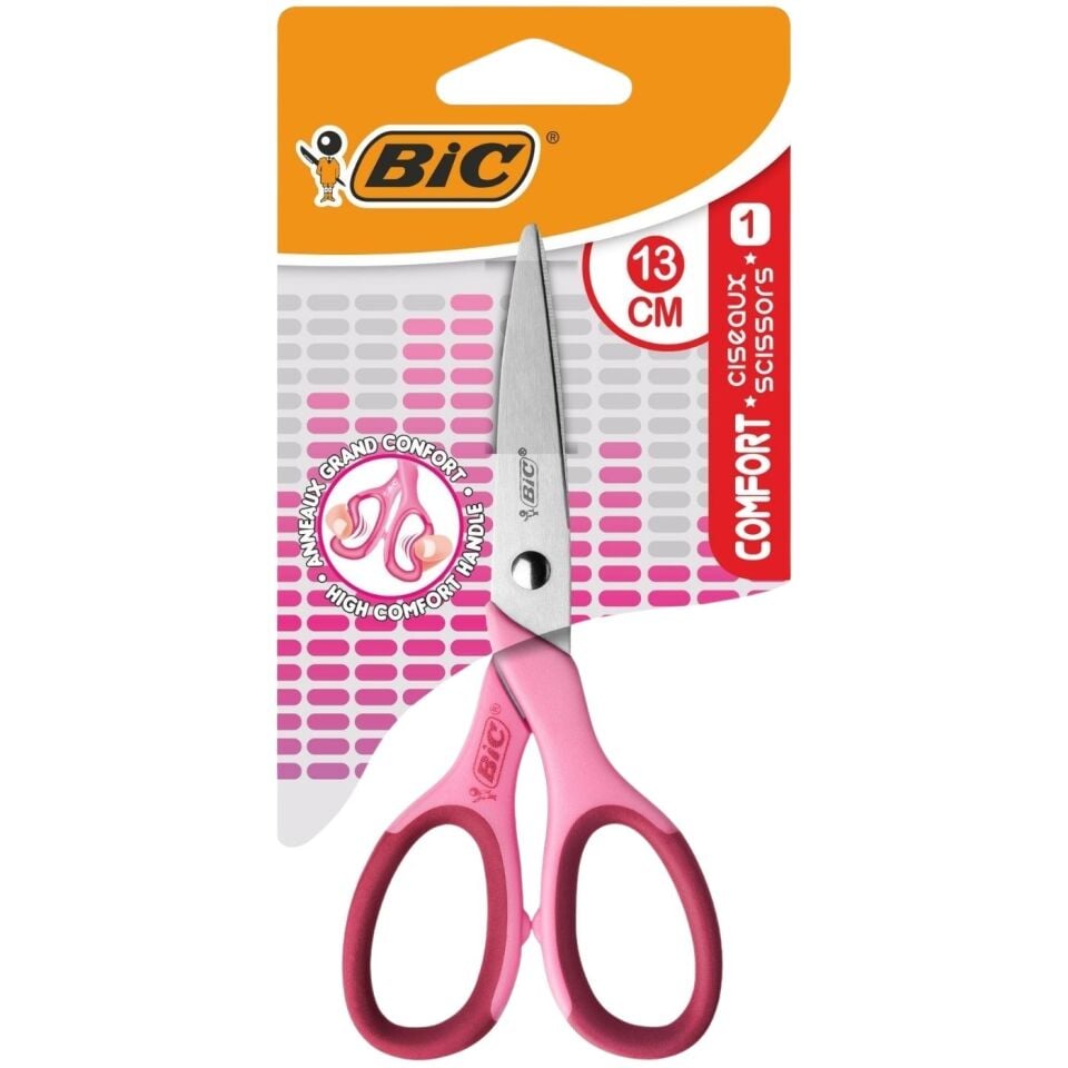 BIC Comfort Classıc Makas 13 cm 1'li Blister Asorti (Pembe/Mavi)