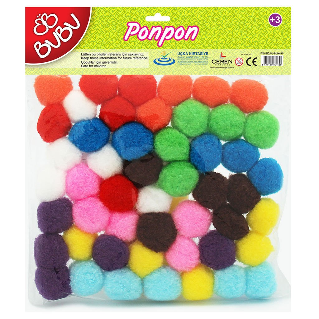 Bu­Bu 00110 Ponpon 3Cm 50'li Karışık