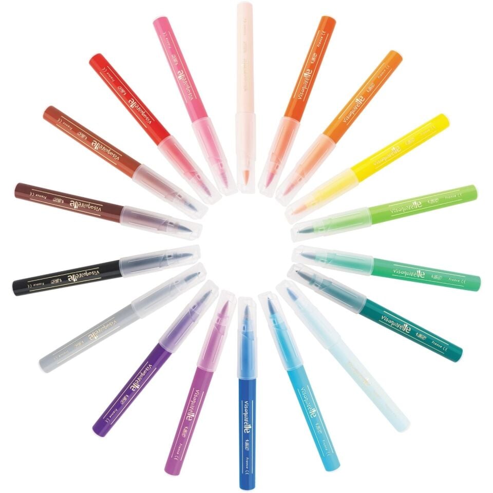 BIC Vısa Fırça Uçlu Keçeli Boya Kalemi 18'li Kavanoz 8289651