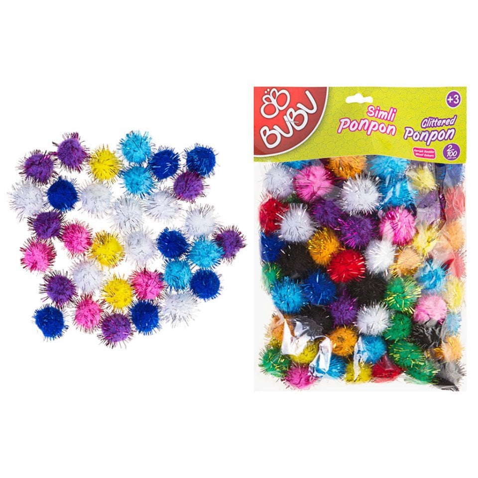 Bu­Bu 00112 Ponpon Simli 2Cm 100Lü  Karma