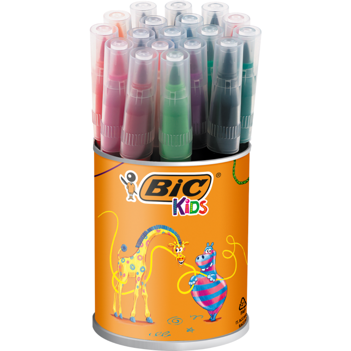 Bic Visa Fırça Uçlu Keçeli Boya Kalemi 18 Renk Kavanoz