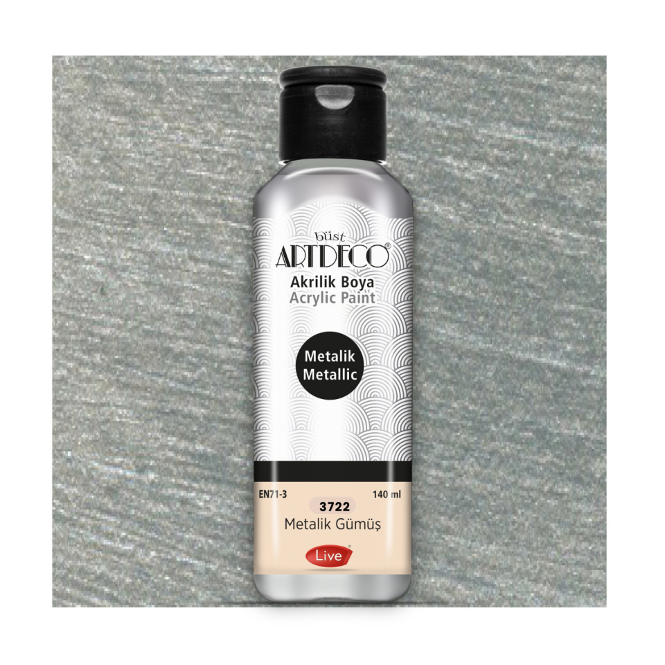 Artdeco 070R-3722 Akrilik Boya 140ml Gümüş