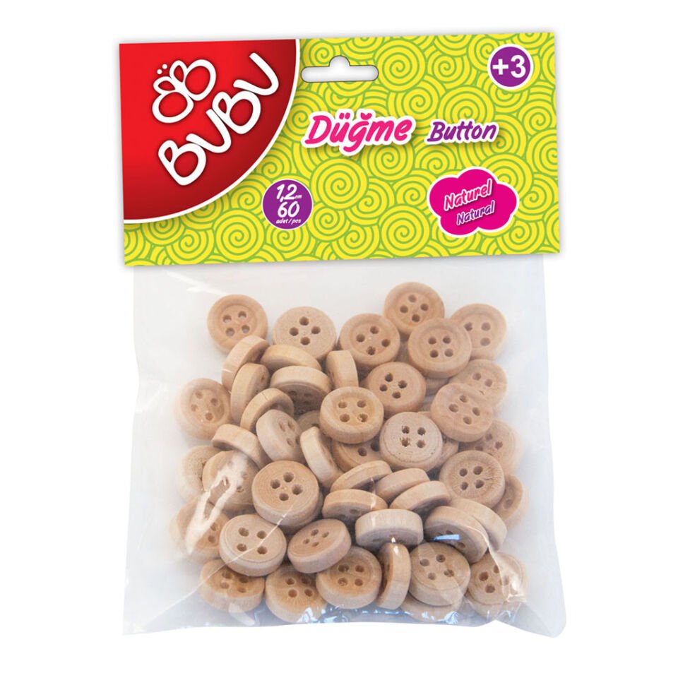 Bu­Bu Hs0006 Naturel Düğme 1.2­2.5Cm Naturel