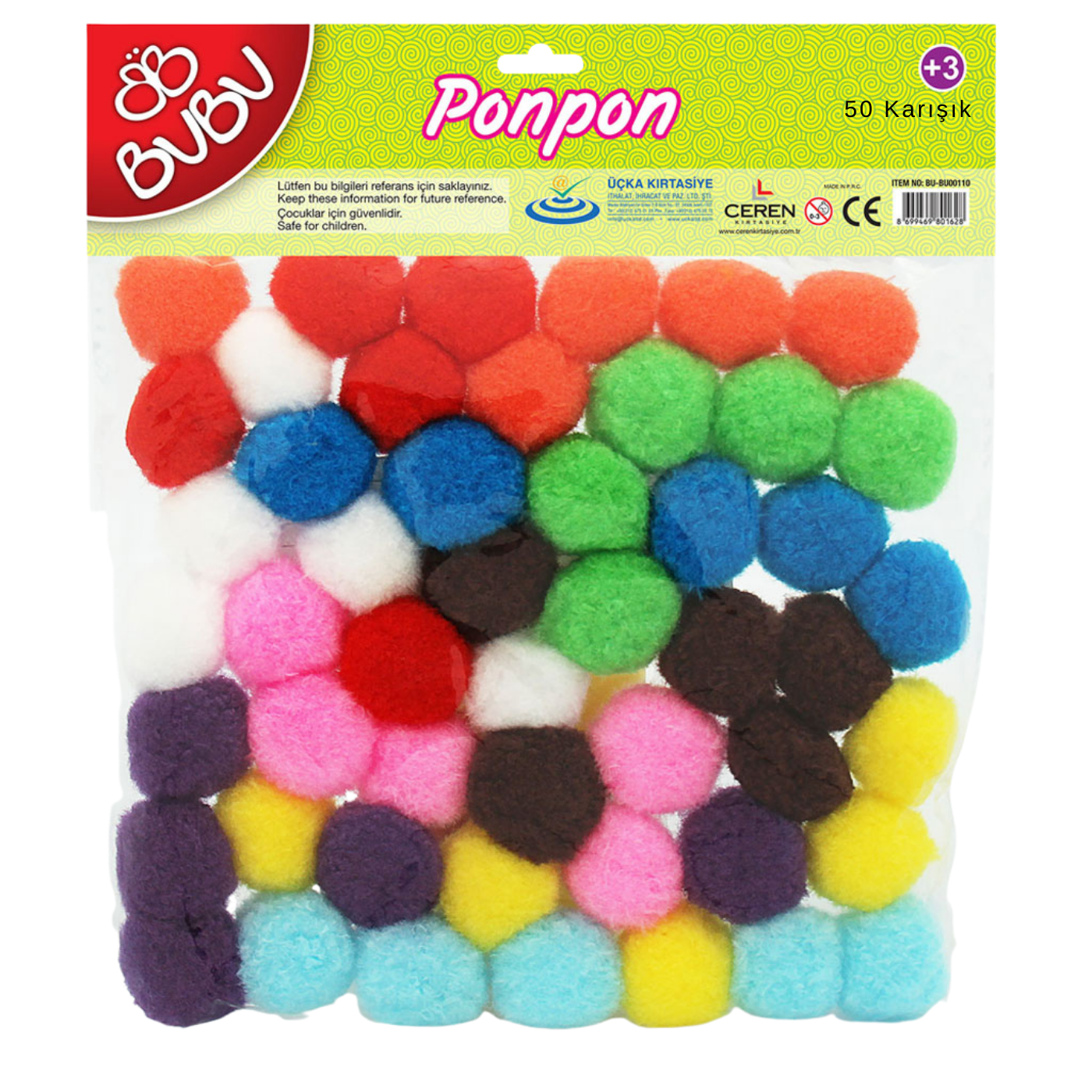 Bu­Bu Pon002 Ponpon 2Cm 50'li Karma