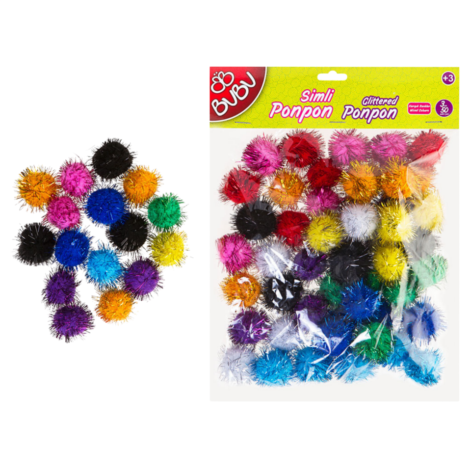 Bu­Bu Pon005 Ponpon Simli 2Cm 50'li Karma