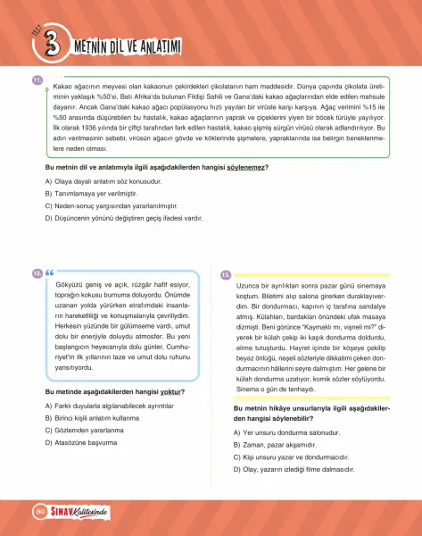 Sınav Yayınları Sınav Kalitesinde 6. Sınıf Paragraf Soru Bankası