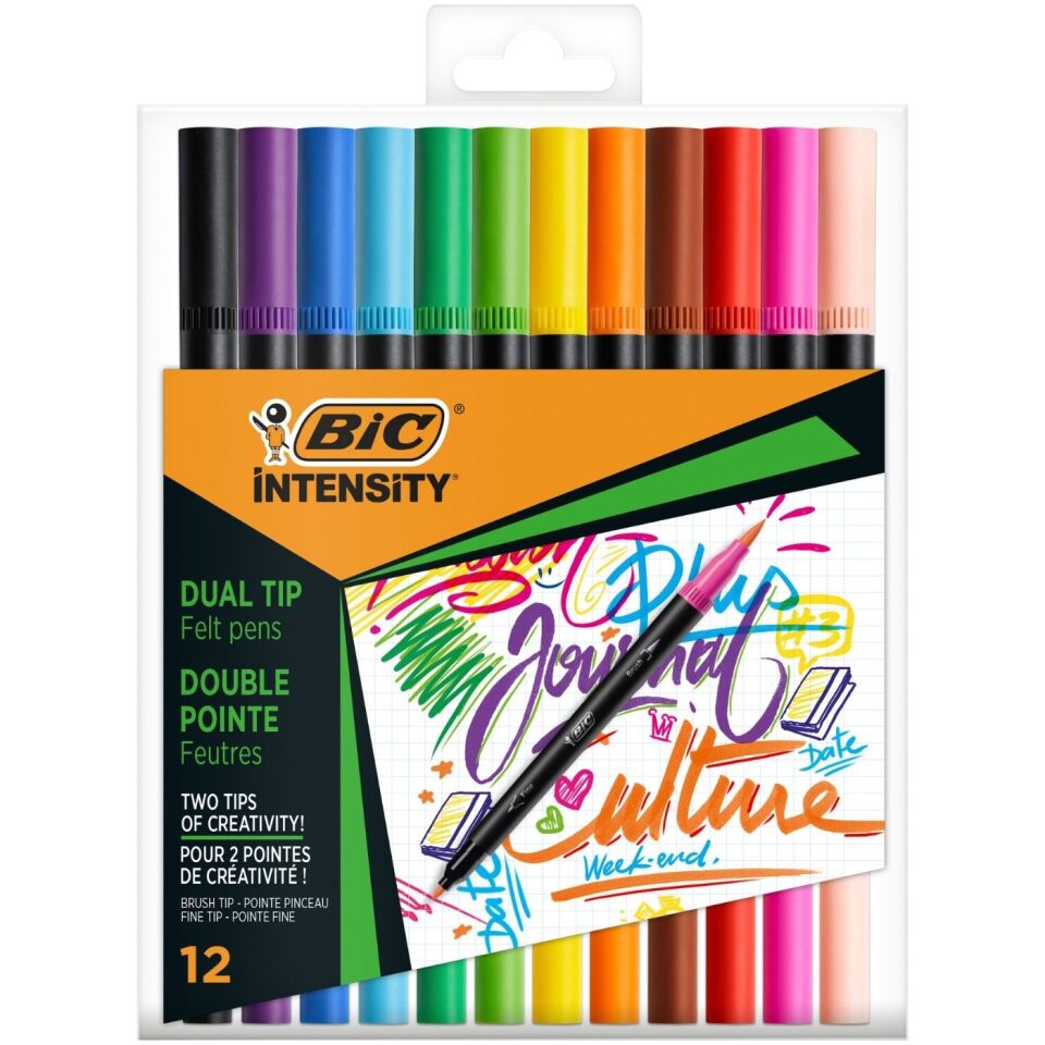 BIC Intensıty Dual Tip Çift Taraflı Keçeli Boya Kalemi 12 Renk 989695