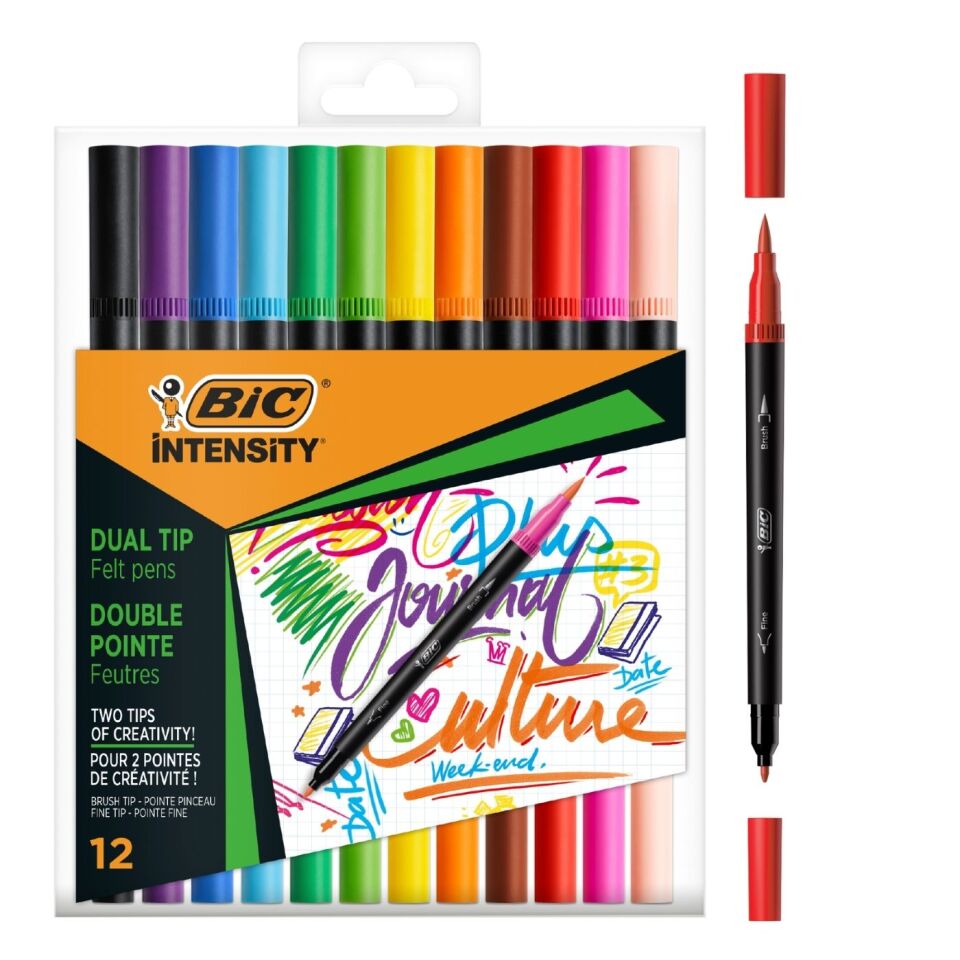 BIC Intensıty Dual Tip Çift Taraflı Keçeli Boya Kalemi 12 Renk 989695