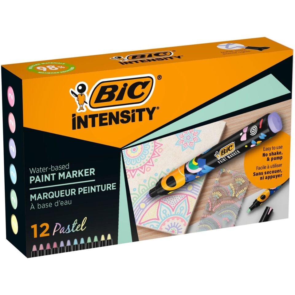 BIC Intensity Paint Marker 12'li Karışık Pastel