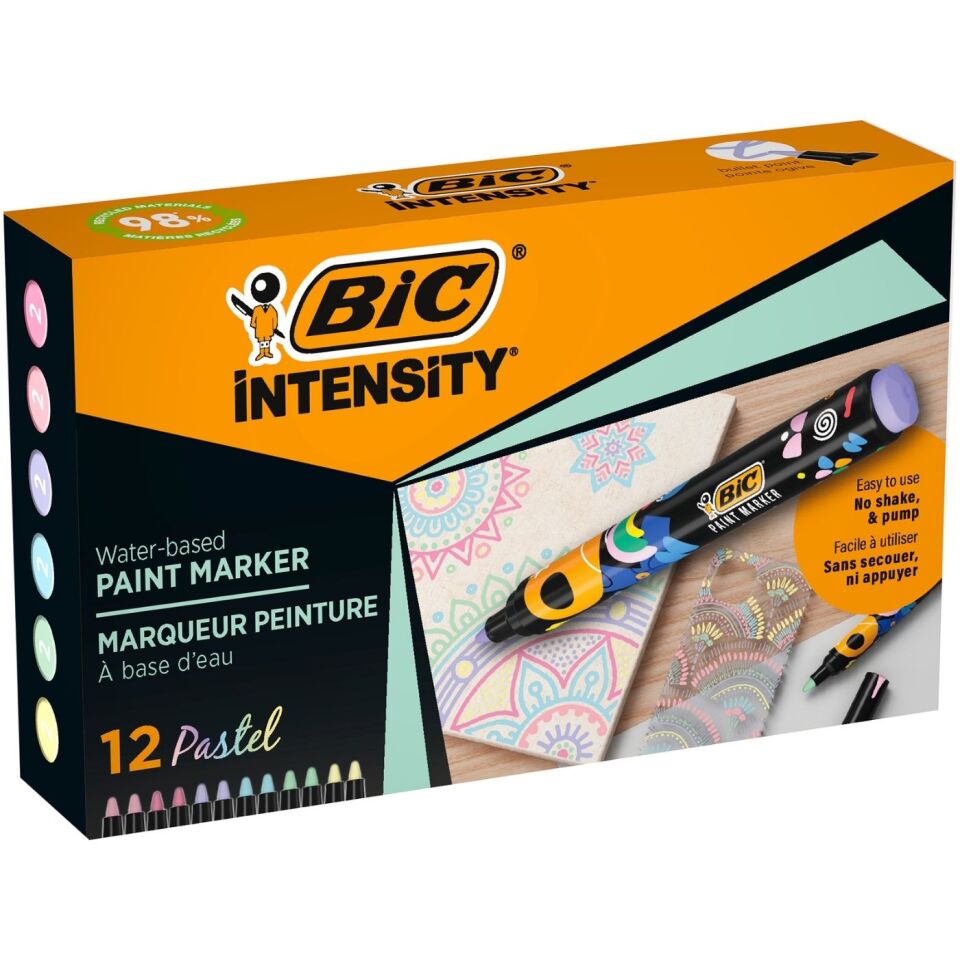 BIC Intensity Paint Marker 12'li Karışık Pastel 302928