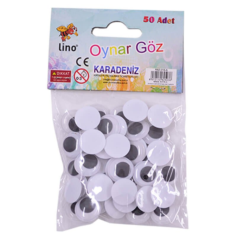 Lino RBZ-016A Oynar Göz 15mm 50 Adet