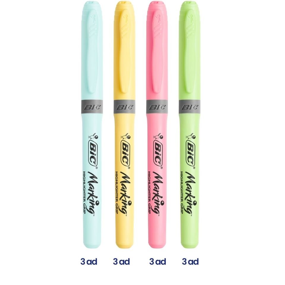 BIC Marking Highlighter Grıp Pastel 12'li Kutu Karışık 504819