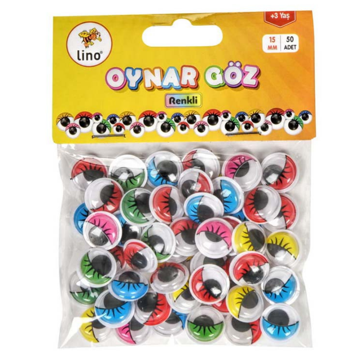 Lino RBZ-150 Oynar Göz 15mm Renkli 50 Adet