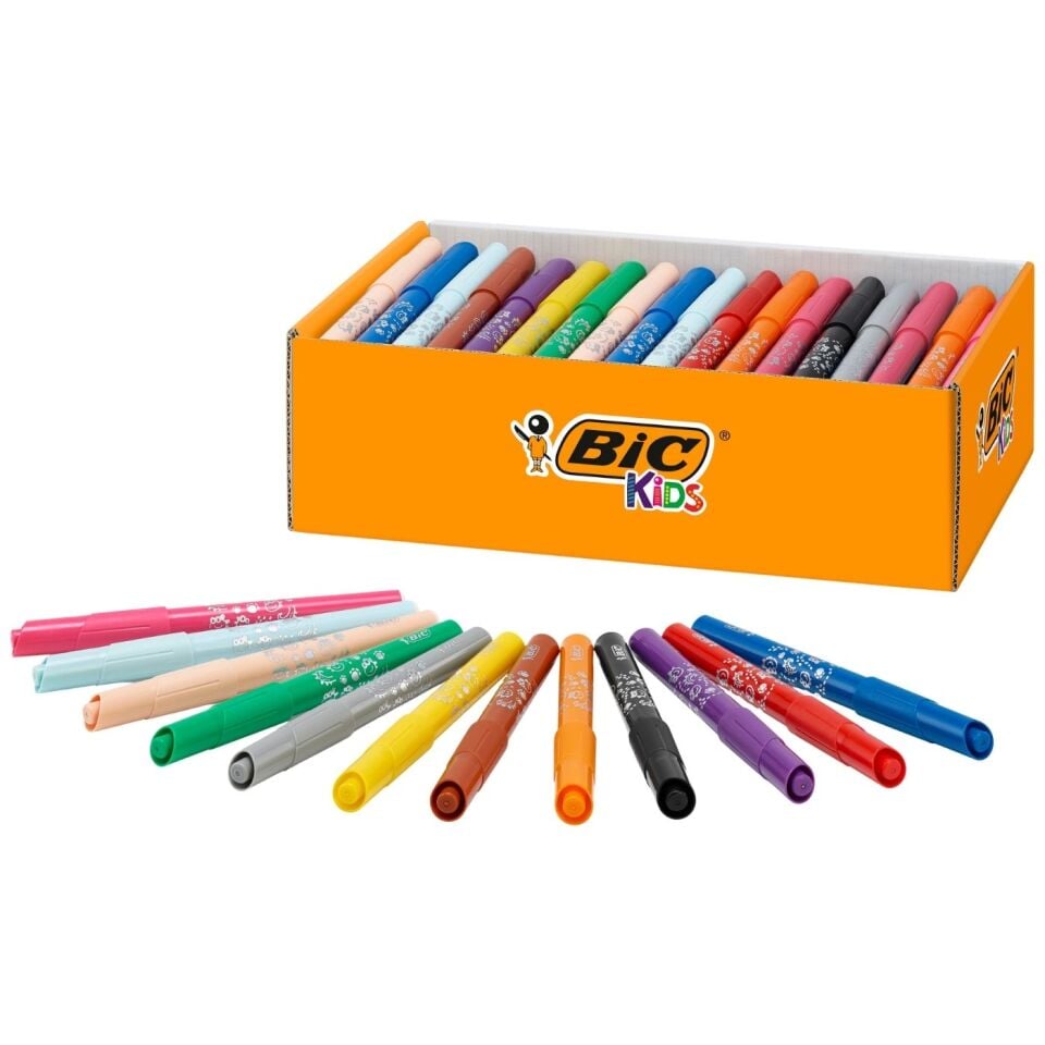 BIC Eco Vısa Yıkanabilir Jumbo Keçeli Boya Kalemi Sınıf Paketi 96'lı Kutu