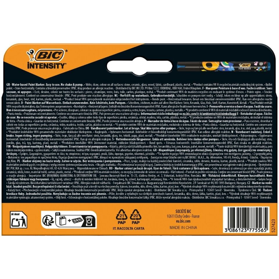 BIC Intensıty Paınt Marker 4'lü (Siyah-Mavi-Kırmızı-Yeşil)