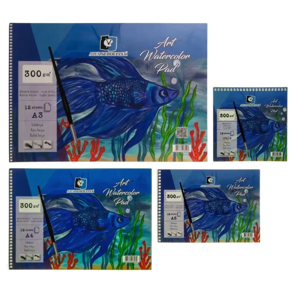 Alex Schoeller Alx­3930 Art Sluboya Resim Defteri A4 300gr 12Yp