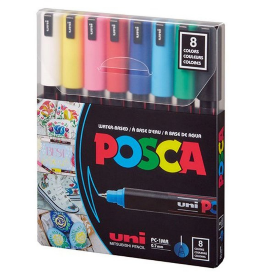 Uni Pc-1M/8C Posca Poster Markörü Ana Renkler 07mm 8'li Set