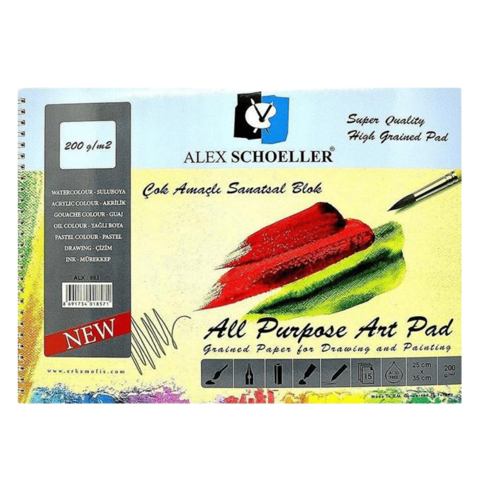 Alex Schoeller Alx­893 Spiralli Resim Defteri 25x35 200gr 15Yp