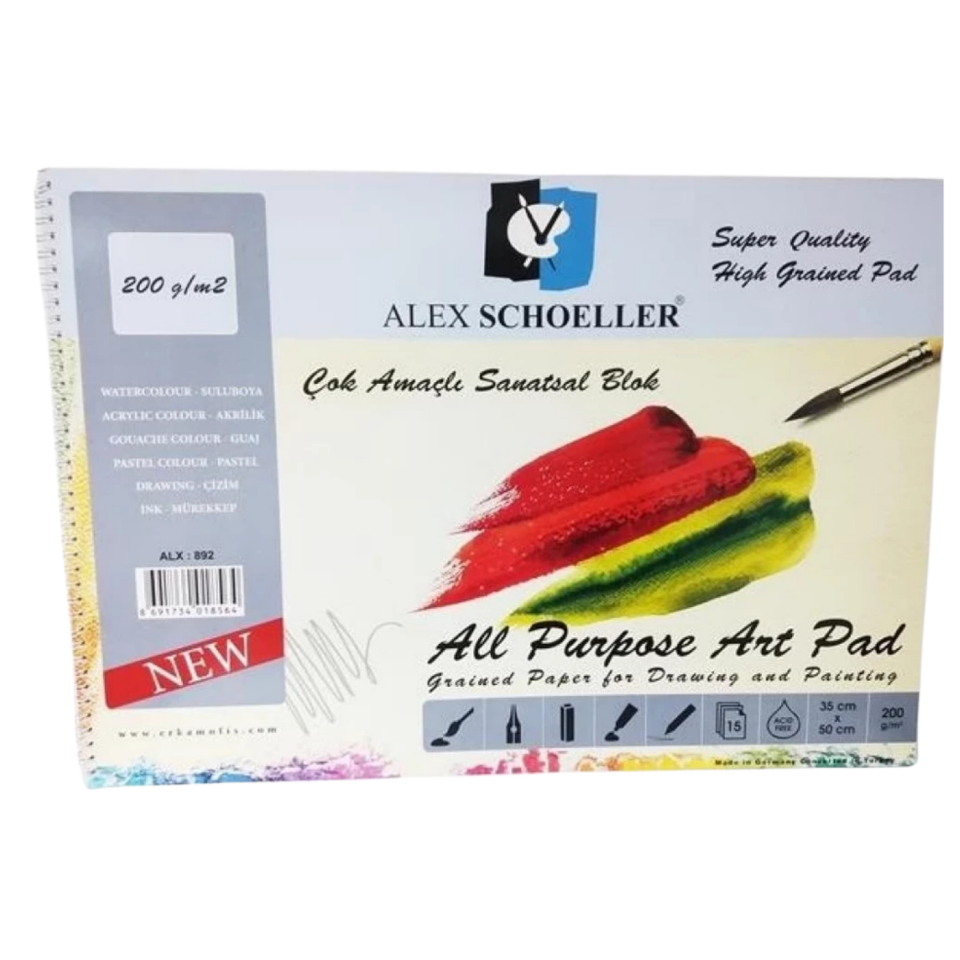 Alex Schoeller Alx­892 Spiralli Resim Defteri 35x50 200gr 15Yp