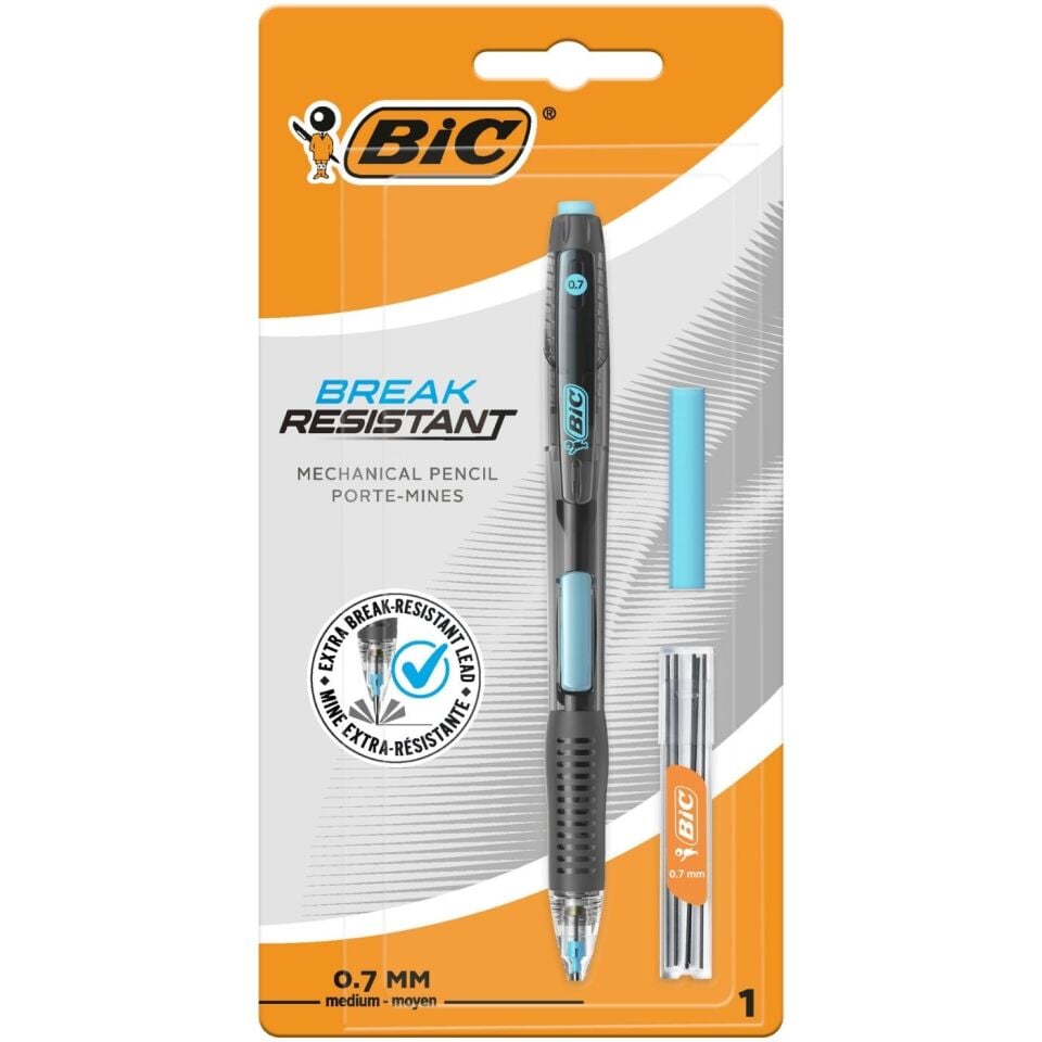 BIC Break Resıstant Versatil Kalem 1 Kalem +1 Silgi+6'li Min Blister-01 Mavi