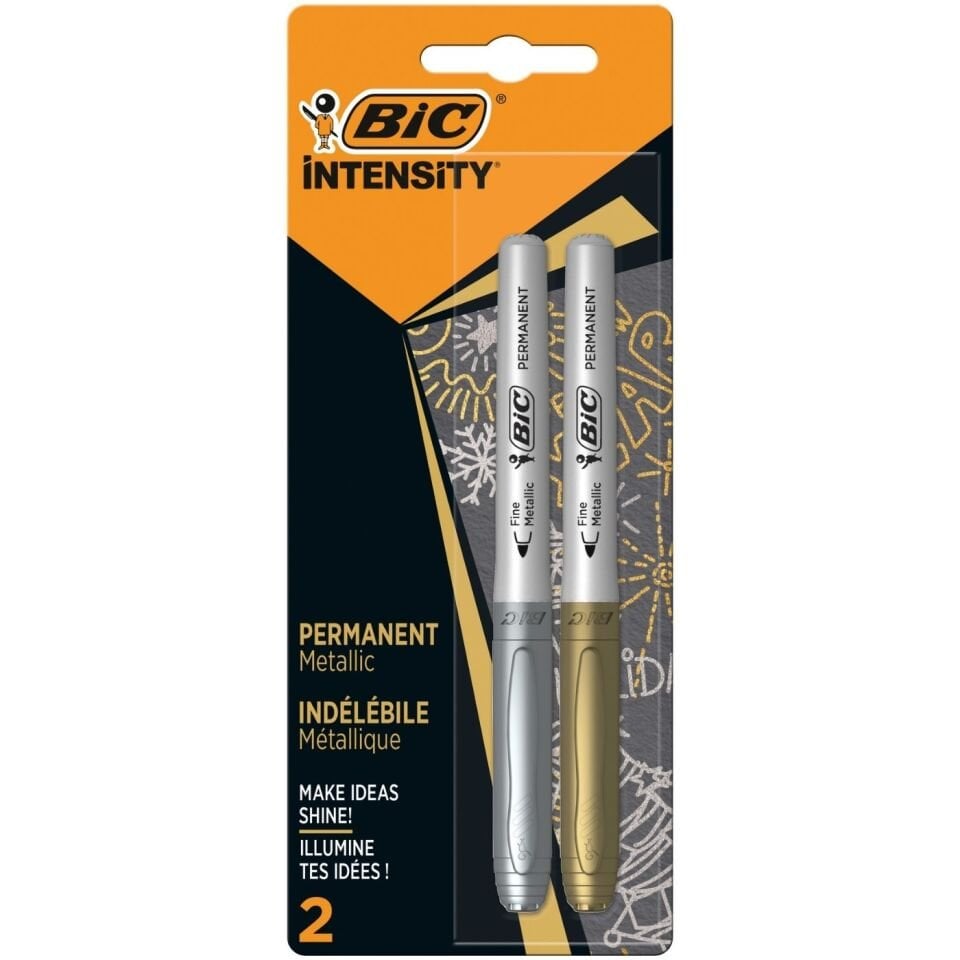 BIC Intensıty Permanent Markör Altın Gümüş 2'li Blister
