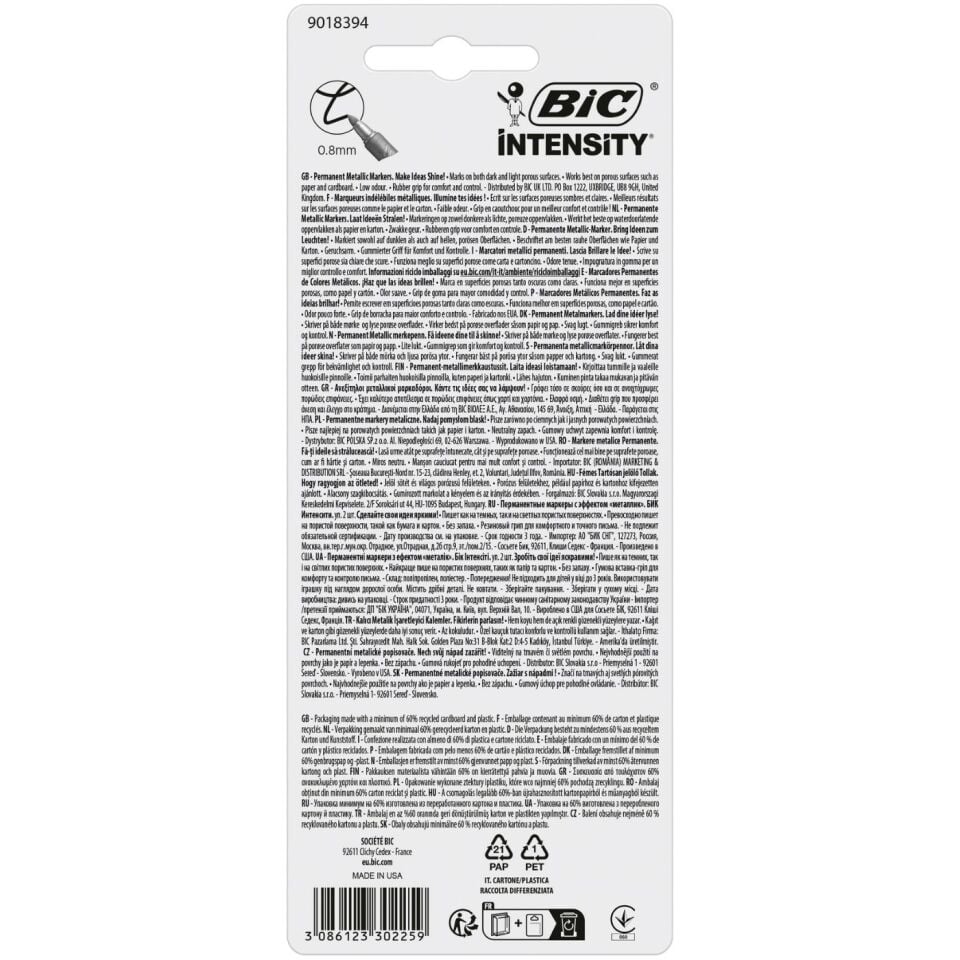 BIC Intensıty Permanent Markör Altın Gümüş 2'li Blister