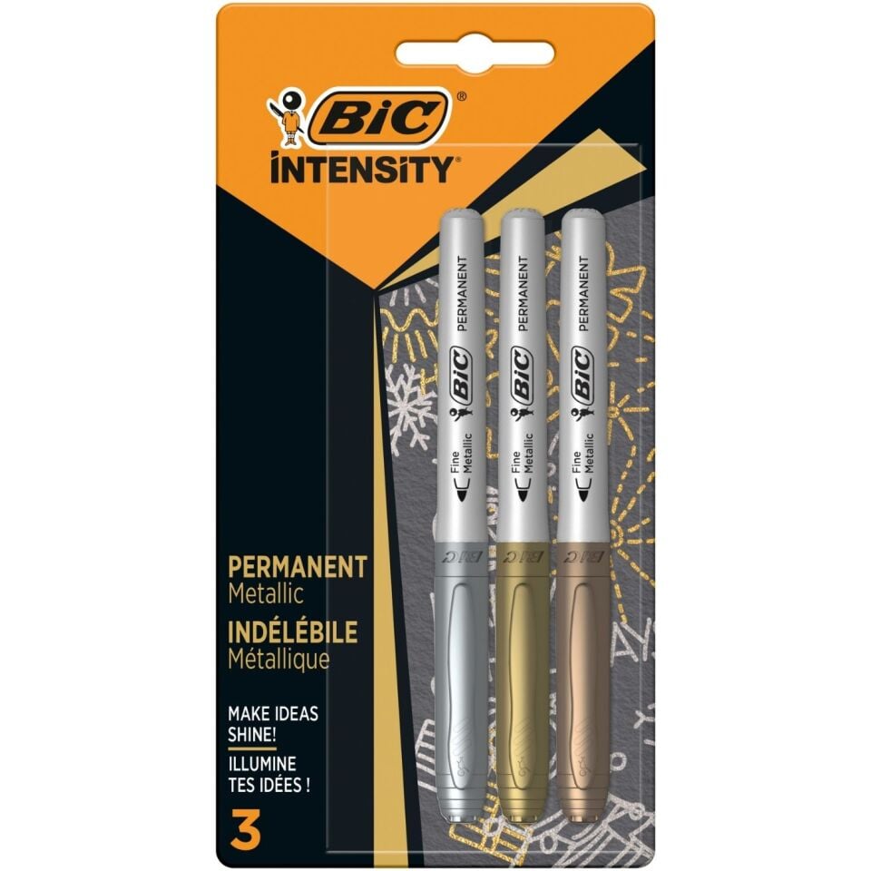 BIC Intensıty Permanent Markör Altın Gümüş Bronz 3'lü Blister