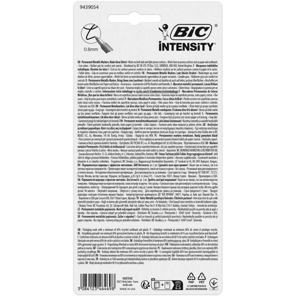 BIC Intensıty Permanent Markör Altın Gümüş Bronz 3'lü Blister
