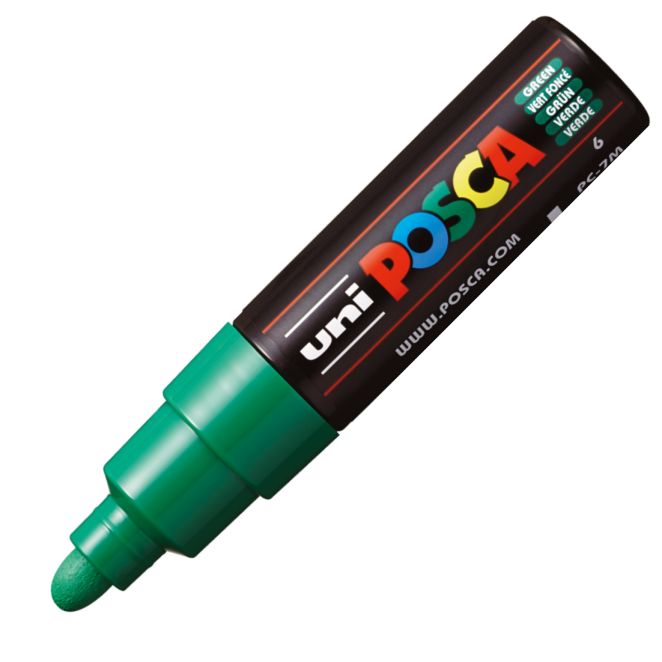Uni Pc-7M Posca 4.5-5.5 Su Bazlı Poster Markörü Yeşil
