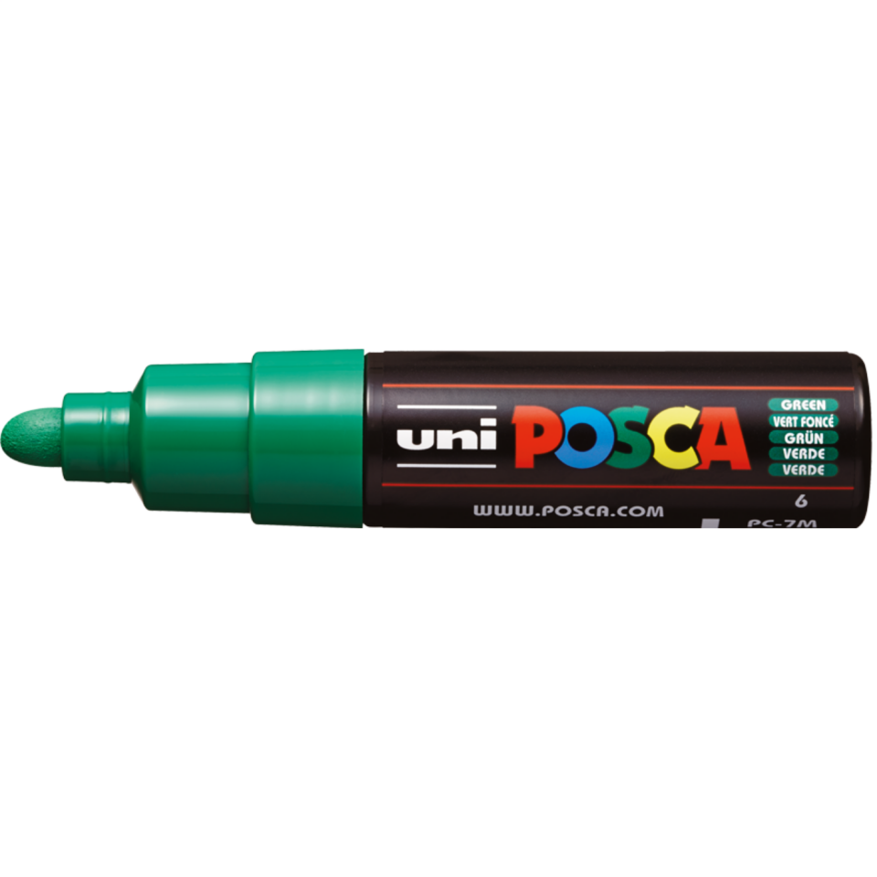 Uni Pc-7M Posca 4.5-5.5 Su Bazlı Poster Markörü Yeşil
